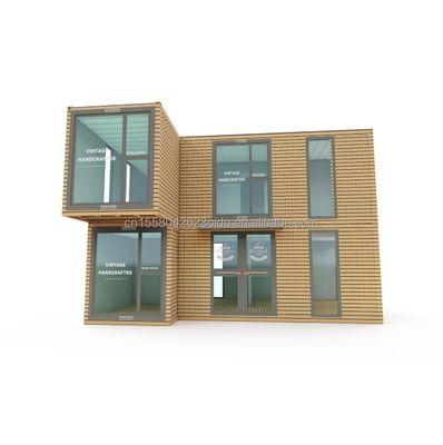 Moderna casa de campo pré-fabricada de dois andares para escritório ao ar livre Residencial feita de painel de sanduíche e dobragem de aço galvanizado