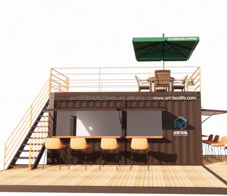 10ft 20ft Dois andares Pop-up Container Bar projetado com estilo de design moderno e alumínio liga de janelas