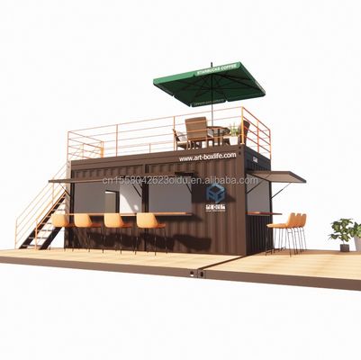 10ft 20ft Dois andares Pop-up Container Bar projetado com estilo de design moderno e alumínio liga de janelas