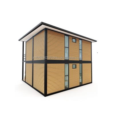 Janela de alumínio de liga modificada Container de transporte pré-fabricado Casas de lazer de madeira para férias familiares no campo