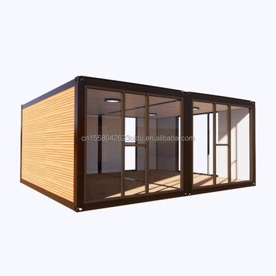 Janela de alumínio de liga modificada Container de transporte pré-fabricado Casas de lazer de madeira para férias familiares no campo