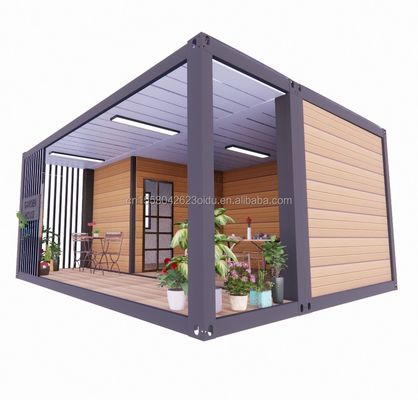 Casa de madeira de 20 pés de cor personalizada com estúdio de jardim luxuoso Container de pacote plano e materiais de bar móvel usados