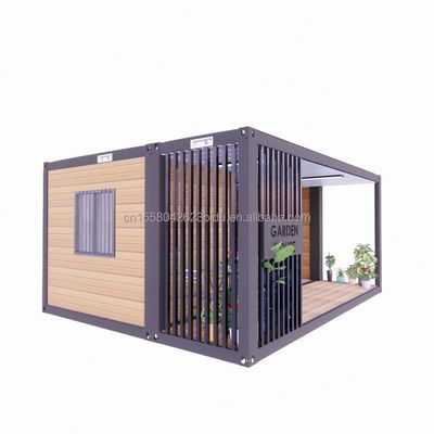 Casa de madeira de 20 pés de cor personalizada com estúdio de jardim luxuoso Container de pacote plano e materiais de bar móvel usados