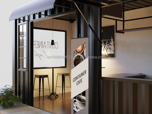 Container de painel de sanduíche pré-fabricado Restaurante Casa modular de 20 pés 40 pés Casas para transporte móvel personalizado Bar em cafés