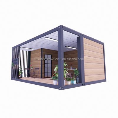 Casa de madeira de 20 pés de cor personalizada com estúdio de jardim luxuoso Container de pacote plano e materiais de bar móvel usados