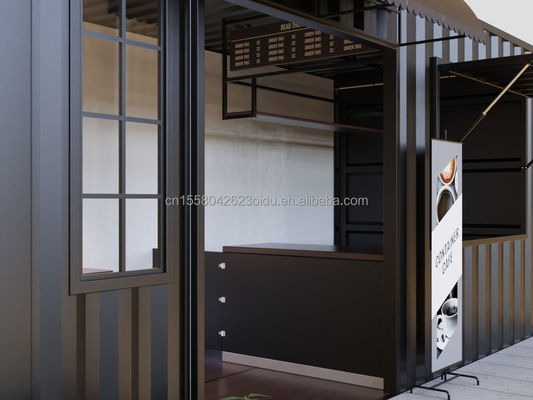 Container de painel de sanduíche pré-fabricado Restaurante Casa modular de 20 pés 40 pés Casas para transporte móvel personalizado Bar em cafés