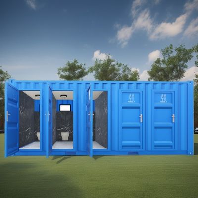 Contêiner de embalagem plana de design moderno para o público em 20ft Mobile Trailer Banheiro de acampamento e além da sua imaginação