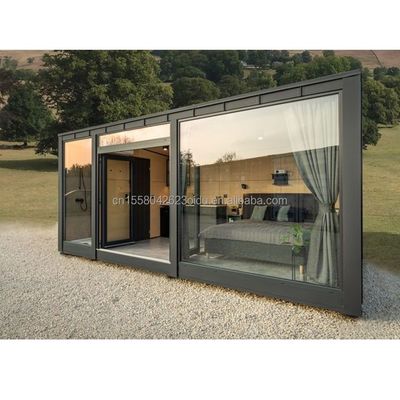 Casa de contêineres móveis de madeira para habitação exterior Casa pré-fabricada expansível em painel de sanduíche de aço para EU 20FT 40FT