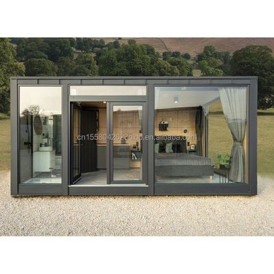 Casa de contêineres móveis de madeira para habitação exterior Casa pré-fabricada expansível em painel de sanduíche de aço para EU 20FT 40FT
