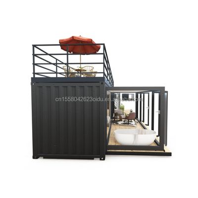 Tubos quadrados de aço galvanizado usados em casa de contêineres portátil de 20FT 40FT de design moderno para o exterior