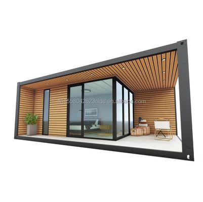 Casa de contêiner pré-fabricada portátil com quartos para o exterior feita de painel de sanduíche