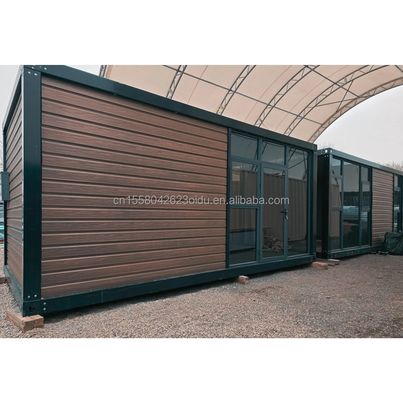 Casa de contêiner pré-fabricada portátil com quartos para o exterior feita de painel de sanduíche