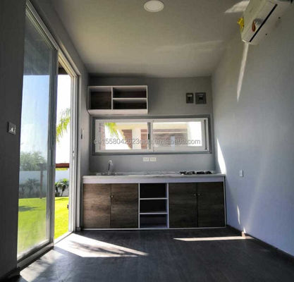 Janela de liga de alumínio usada em casa de madeira pré-fabricada de luxo de 20 pés com cozinha e banheiro