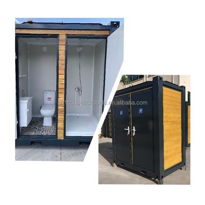 Modern Outdoor Mobile Toilet Cabin com chuveiro de aço galvanizado de dobra e painel de sanduíche Toilet móvel