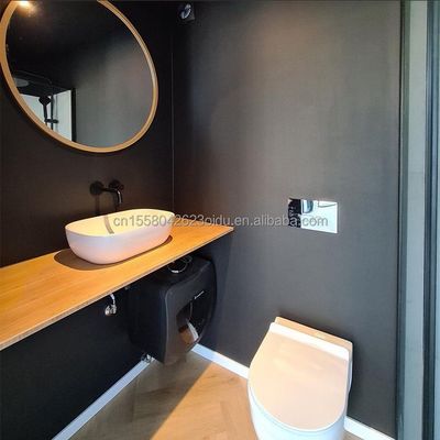 Painel de sanduíche de aço Casa de contêiner pré-fabricada de madeira com design moderno e recursos expansíveis