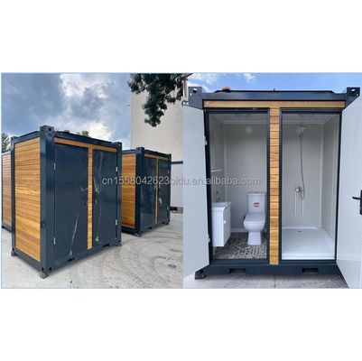 Modern Outdoor Mobile Toilet Cabin com chuveiro de aço galvanizado de dobra e painel de sanduíche Toilet móvel
