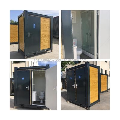 Modern Outdoor Mobile Toilet Cabin com chuveiro de aço galvanizado de dobra e painel de sanduíche Toilet móvel