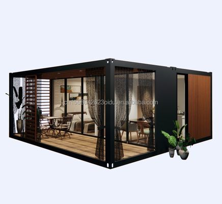 Casa de madeira pré-fabricada de 2 quartos de 20 pés de luxo de design moderno cozinha dobrável banheiro e terraço ao ar livre para viver