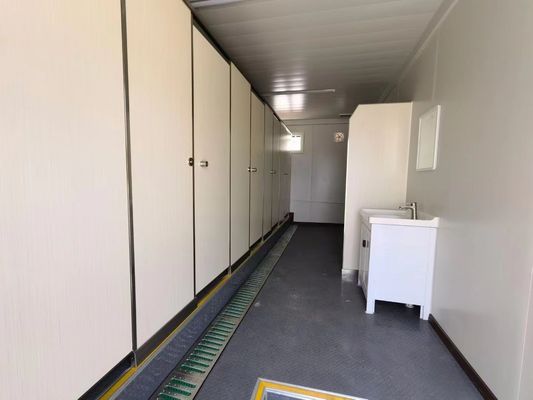 Aparência moderna Banheiro de recipiente pré-fabricado para loja ou vila Janela de liga de alumínio e design moderno de meados do século