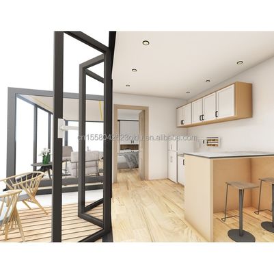 Moderno Design Personalizado EU Standard Container Prefab House aço dobrável 2 dormitórios Container Casas Hotéis Banheiros