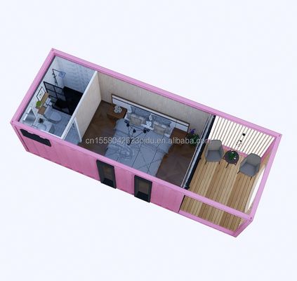 Alumínio de liga de janelas 3 dormitórios Container Residência com embalagem e ondas Sandwich Panel Paredes