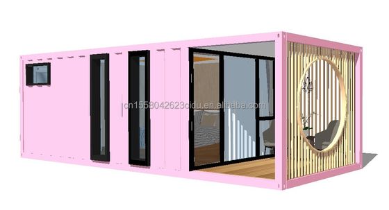 Alumínio de liga de janelas 3 dormitórios Container Residência com embalagem e ondas Sandwich Panel Paredes