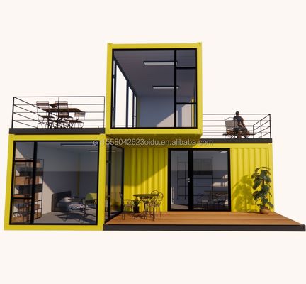 Janela de liga de alumínio personalizada 3 módulos recipiente de vida modular pacote plano pré-fabricado escritório em casa ou casa de jardim feita de aço