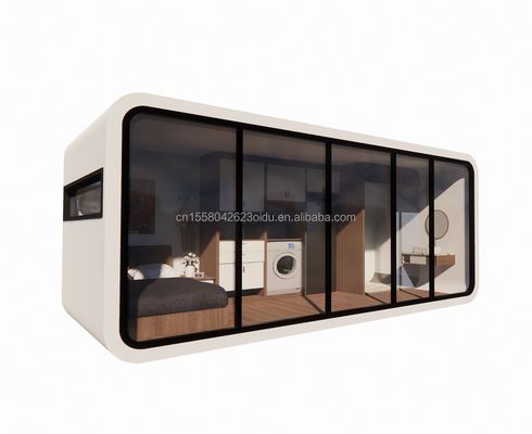 Casa pré-fabricada moderna de 20 pés 40 pés Outdoor Tiny Pod Casa de café móvel de trabalho Apple Cabin-Popular Cabina pré-fabricada apartamento apartamento