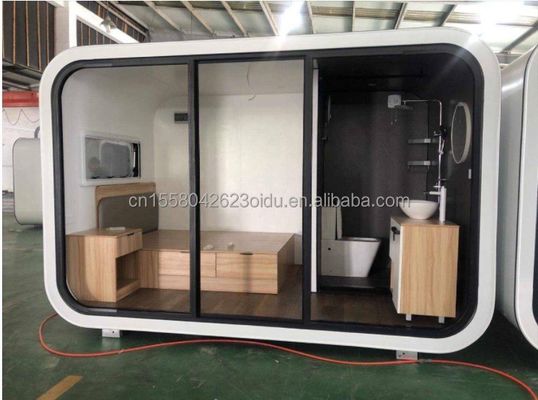 Casa pré-fabricada moderna de 20 pés 40 pés Outdoor Tiny Pod Casa de café móvel de trabalho Apple Cabin-Popular Cabina pré-fabricada apartamento apartamento
