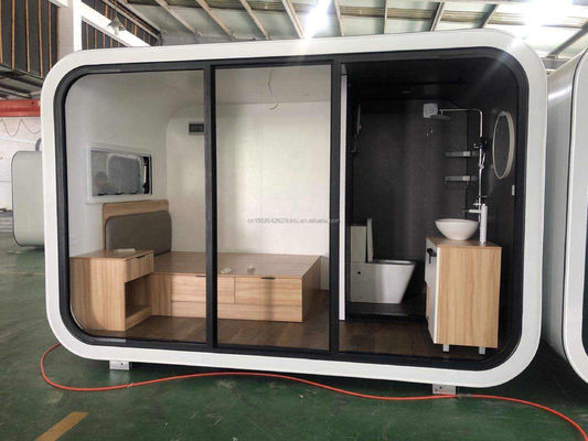 Casa pré-fabricada moderna de 20 pés 40 pés Outdoor Tiny Pod Casa de café móvel de trabalho Apple Cabin-Popular Cabina pré-fabricada apartamento apartamento