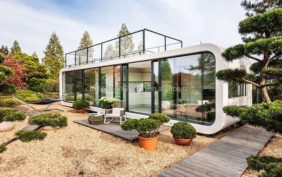 Casa pré-fabricada moderna de 20 pés 40 pés Outdoor Tiny Pod Casa de café móvel de trabalho Apple Cabin-Popular Cabina pré-fabricada apartamento apartamento