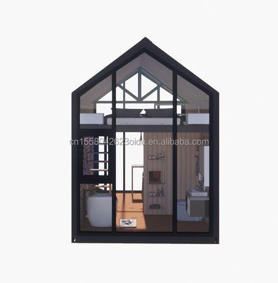 Casa móvel de madeira removível com 50/75/100 mm de paredes de painéis de sanduíche de onda e quarto de loft de design moderno incluído