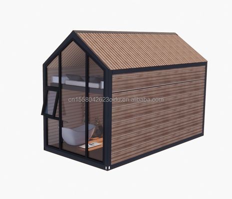Casa móvel de madeira removível com 50/75/100 mm de paredes de painéis de sanduíche de onda e quarto de loft de design moderno incluído