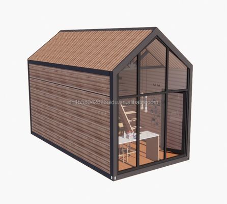 Casa móvel de madeira removível com 50/75/100 mm de paredes de painéis de sanduíche de onda e quarto de loft de design moderno incluído