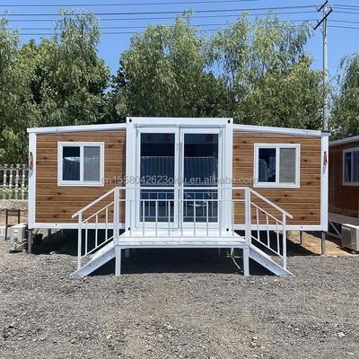 Casas de madeira em cores personalizadas UE pré-fabricada 20ft Casa de expansão de três quartos