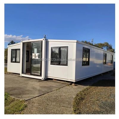 Casas de madeira em cores personalizadas UE pré-fabricada 20ft Casa de expansão de três quartos