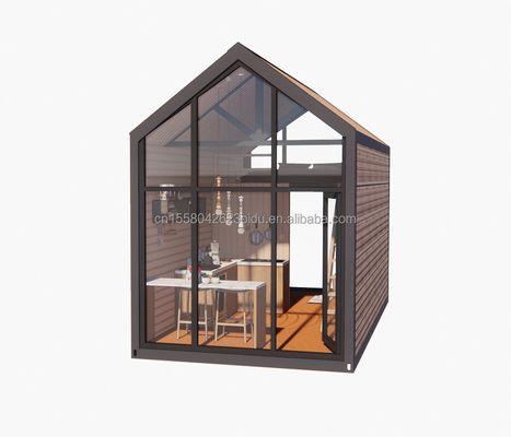 Casa móvel de madeira removível com 50/75/100 mm de paredes de painéis de sanduíche de onda e quarto de loft de design moderno incluído