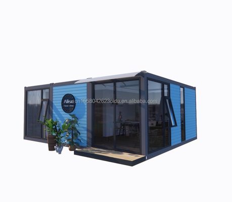 Aço galvanizado curvado 180g 20ft 40ft Desmontável Prefabricado Container de embalagem plana Casa com 2 quartos para hotel