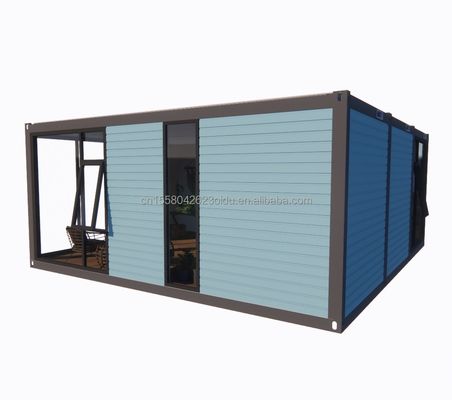 Aço galvanizado curvado 180g 20ft 40ft Desmontável Prefabricado Container de embalagem plana Casa com 2 quartos para hotel