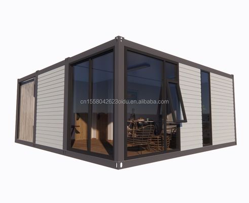 Aço galvanizado curvado 180g 20ft 40ft Desmontável Prefabricado Container de embalagem plana Casa com 2 quartos para hotel