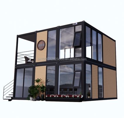 Aparência moderna de madeira embalagem plana casa móvel estrutura de aço galvanizado de aço flexão 180g para 10ft 20ft contêiner