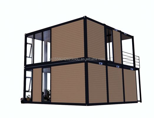 Aparência moderna de madeira embalagem plana casa móvel estrutura de aço galvanizado de aço flexão 180g para 10ft 20ft contêiner