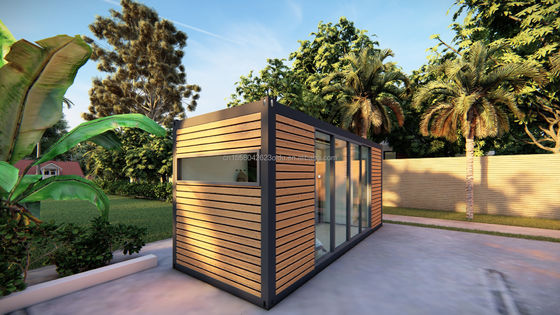 Parede 50/75/100mm Painel Sandwich de onda Luxo Casa de madeira moderna Estrutura de aço Embalagem plana Casa de contêineres para hotel