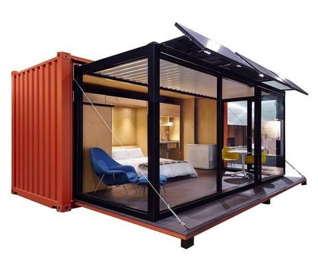 Cores personalizadas 20ft Container Bar Casa pré-fabricada Caixa Tipo de expansão Push-Pull Container Casa Sala de estar