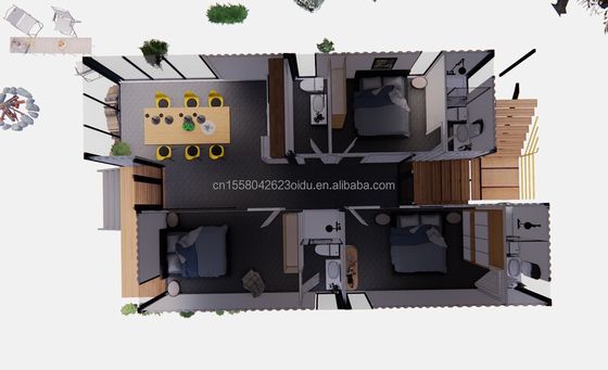 Estrutura de aço galvanizado de aço curvado 180g 20ft 40ft casa de fazenda apartamento pacote recipiente quarto cozinha sala de estar casa de banho