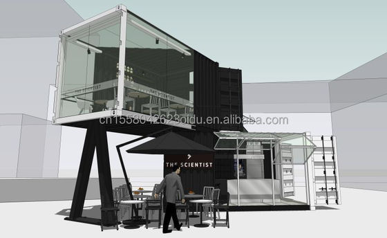 Cor personalizada e liga de alumínio janelas 20ft Luxury Container Room para vendas Booth Café Loja Guard Box Office Bar