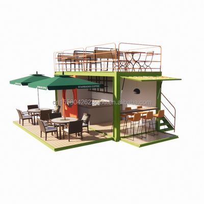 Tubos de aço galvanizado quadrados 20ft Luxury Container Room para Café Loja Sala de guarda Escritório Bar e Family Bar Produtor