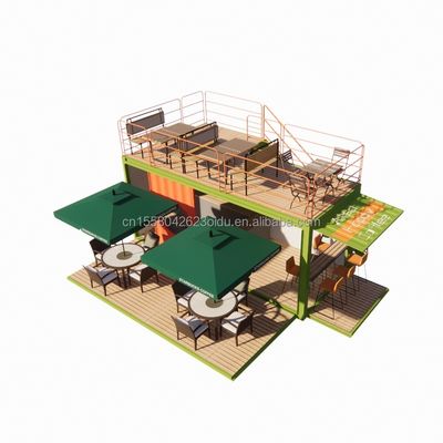 Tubos de aço galvanizado quadrados 20ft Luxury Container Room para Café Loja Sala de guarda Escritório Bar e Family Bar Produtor