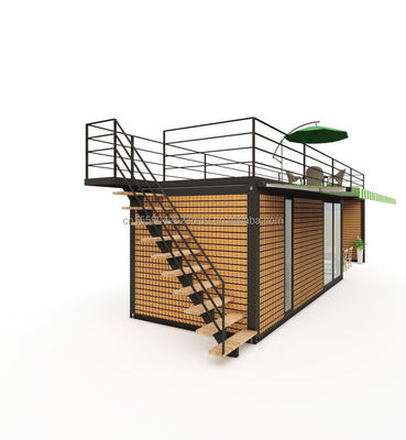 Estrutura principal Tubos quadrados de aço galvanizado 40ft 20ft Luxury Container Room Sales Booth Café Guard Box Office Bar