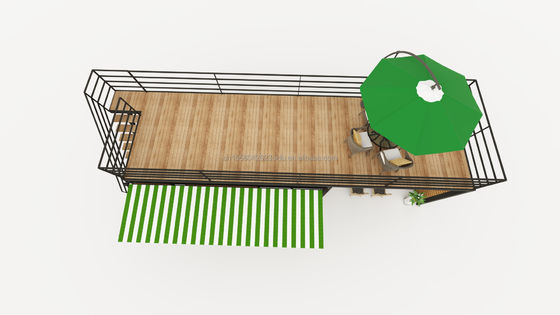 Estrutura principal Tubos quadrados de aço galvanizado 40ft 20ft Luxury Container Room Sales Booth Café Guard Box Office Bar